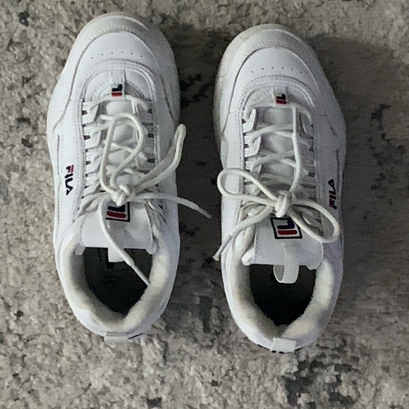 Fila White Sneakers with Chunky Design and Rubber Sole - Picture 2 of 6